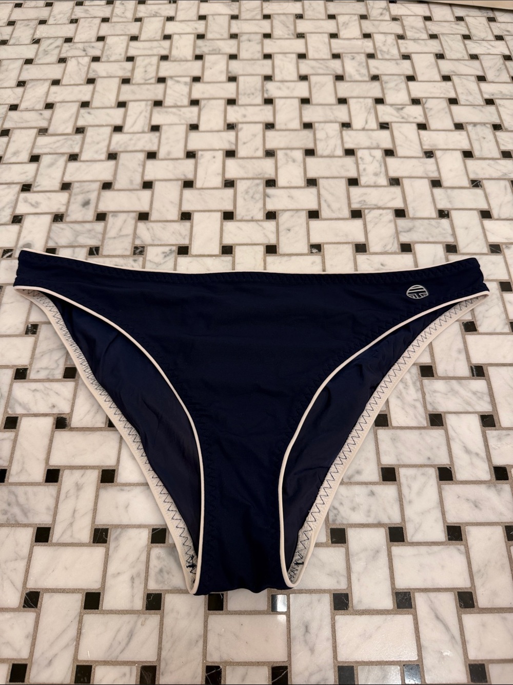 Tory Sport Navy Bikini Brief with White Piping